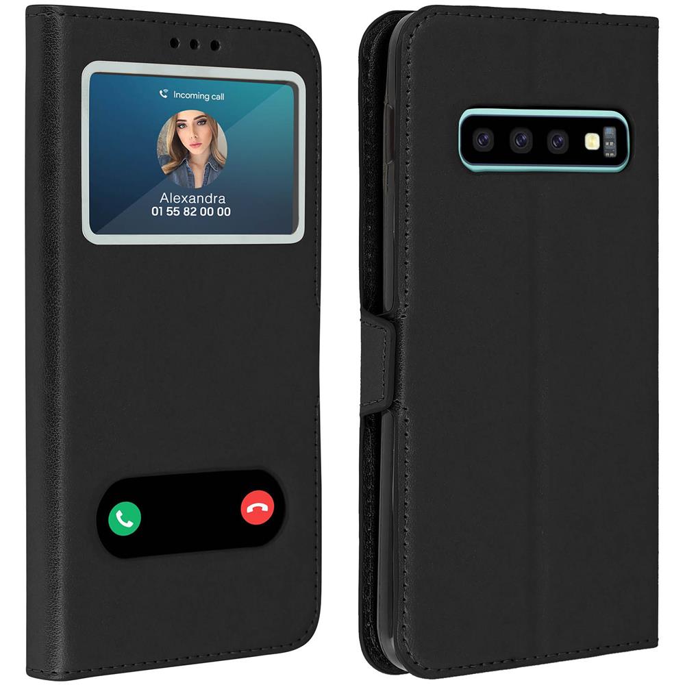 Custodia Galaxy S10 Sportellino 2x Finestre Cover Silicone - Nero - Foto 1