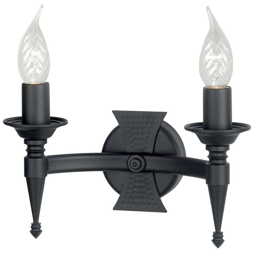 Lampada Da Parete A Candela Per Interni A 2 Luci Nera, E14 - Foto 1