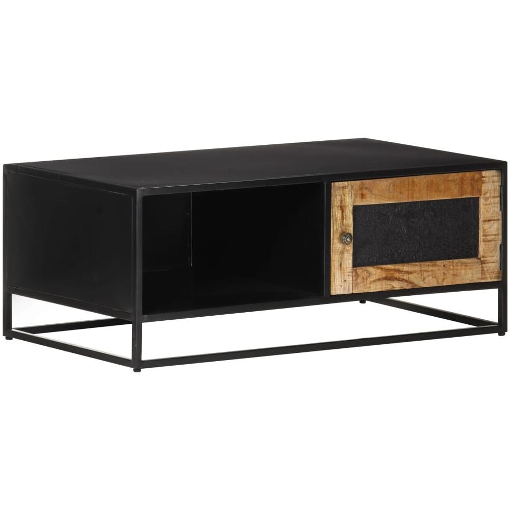 Tavolino Da Salotto 90x50x35 Cm Legno Di Mango Grezzo - Foto 1