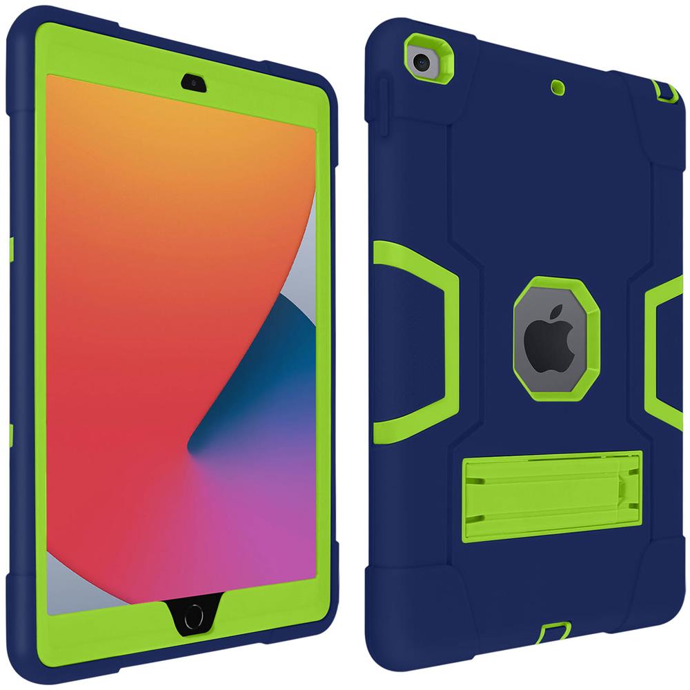 Cover Ipad 2019 10.2 / Ipad 2020 10.2 Ibrida Manico Rotante Tracolla Blu / verde - Foto 1