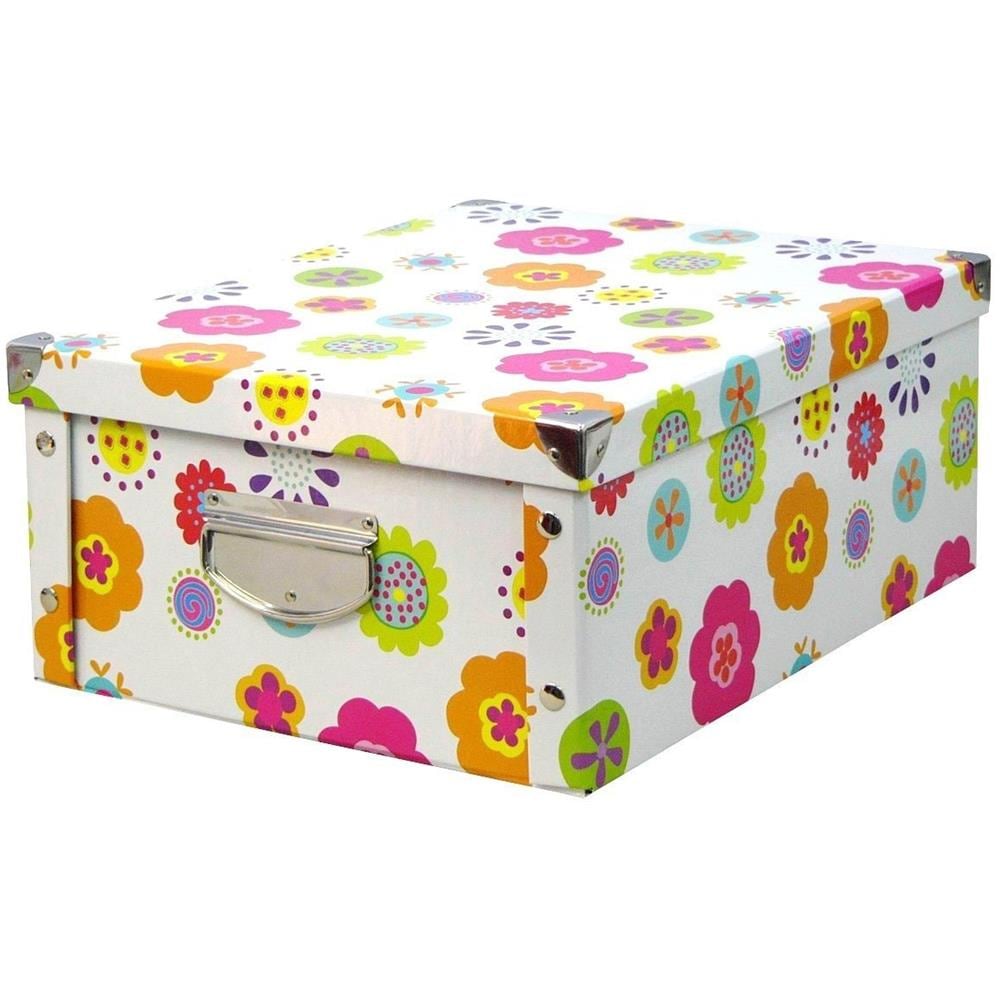 Scatola Portaoggetti, 40x33x17 Cm, Motivo Floreale, - Foto 1