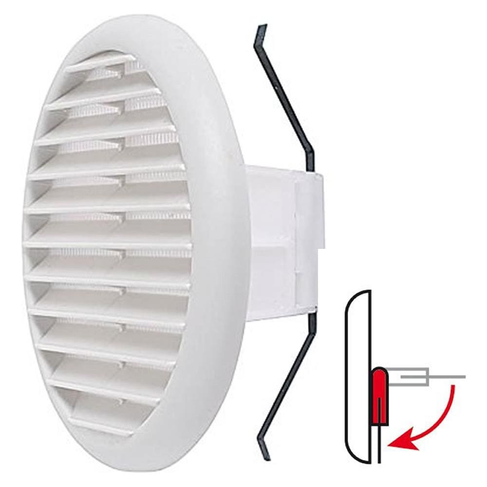 Griglia Di Ventilazione Tonda Mm 145 Bianca Con Molle E Rete Aerazione Foro Da Mm 80 A 125 - Foto 1