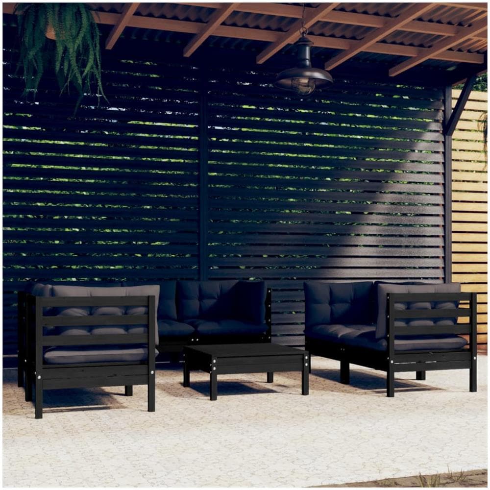 Set Divani Da Giardino 7 Pz Con Cuscini Legno Di Pino - Foto 1