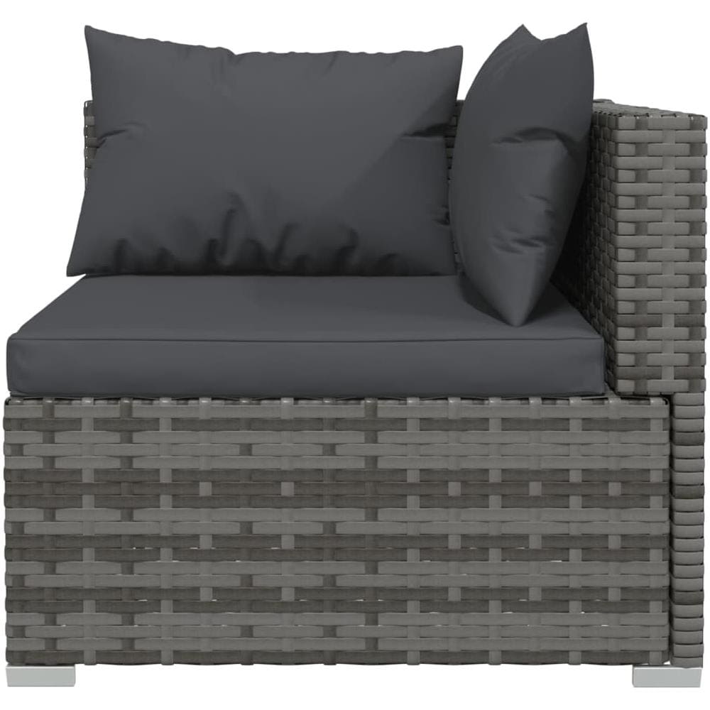 Set Divani Da Giardino 7 Pz Con Cuscini In Polyrattan Grigio - Foto 8