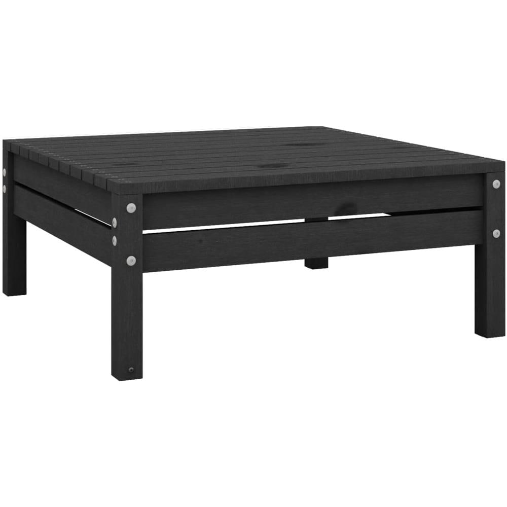 Poggiapiedi da Giardino Nero in Legno Massello di Pino - Foto 1