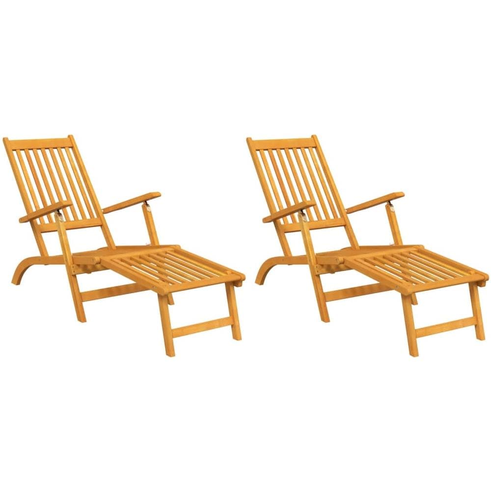 Sedie A Sdraio Da Esterno Con Poggiapiedi 2pz Massello D'acacia - Foto 1