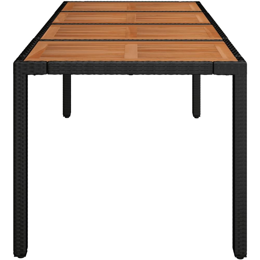 Tavolo Da Giardino Piano In Legno Nero 190x90x75 Cm Polyrattan - Foto 1