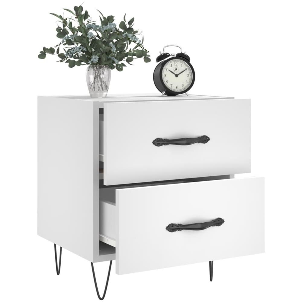 Comodini 2 Pz Bianchi 40x35x47,5 Cm In Legno Multistrato - Foto 2