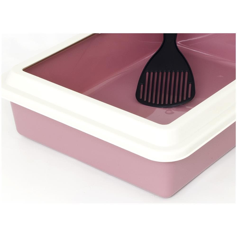 Lettiera Toilette Per Gatti Rettangolare 44x34x11cm Con Paletta Mod 700092 Rosa - Foto 2