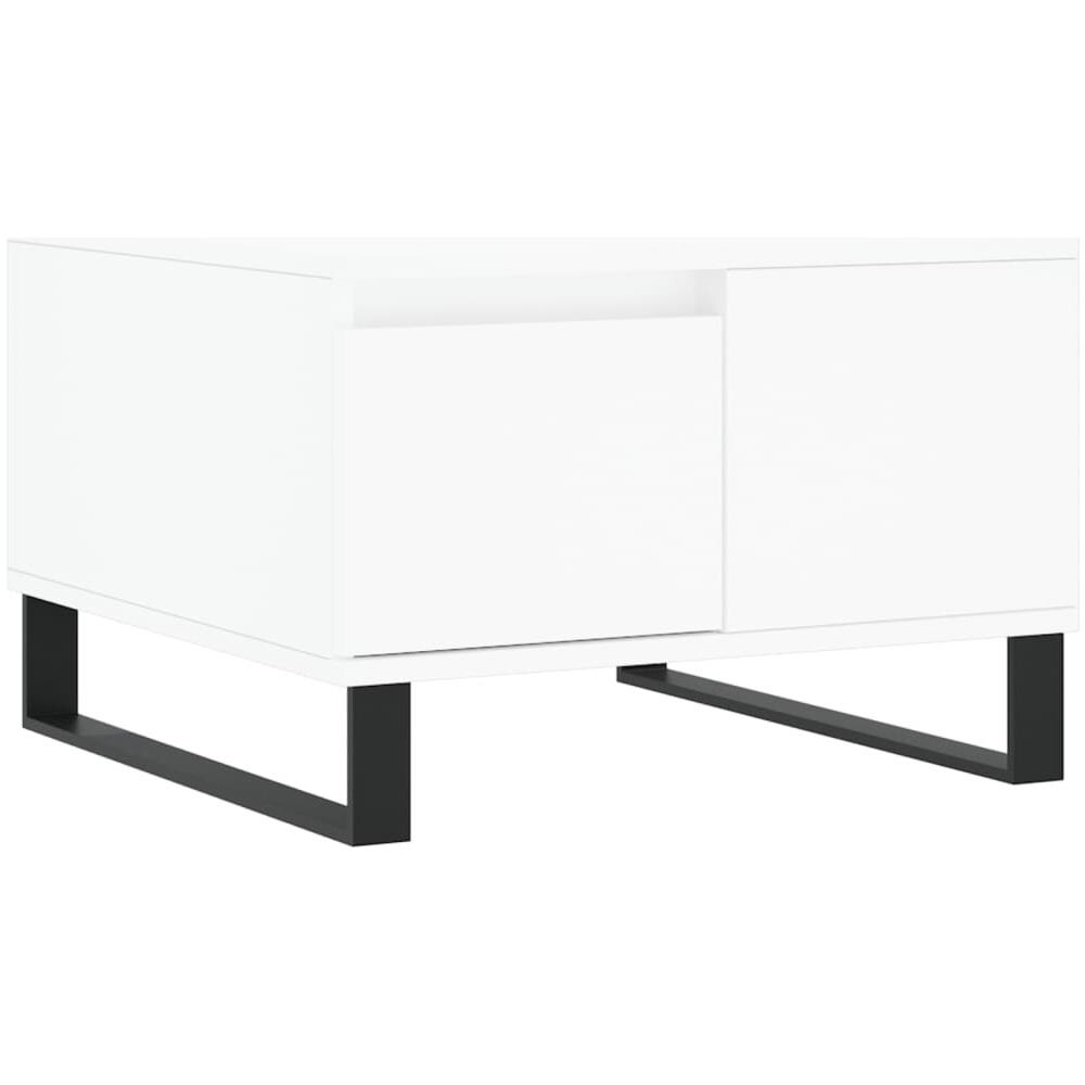 Tavolino Da Salotto Bianco 55x55x36,5 Cm In Legno Multistrato - Foto 2