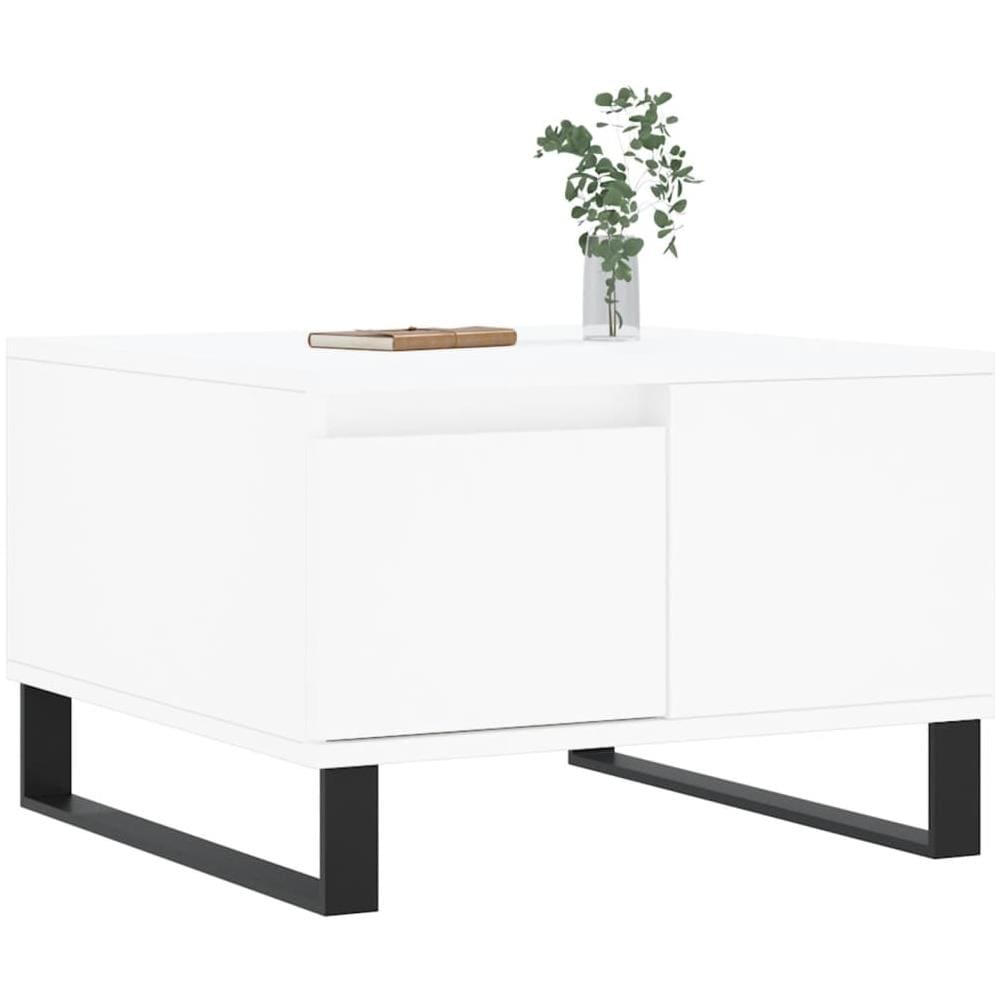 Tavolino Da Salotto Bianco 55x55x36,5 Cm In Legno Multistrato - Foto 3