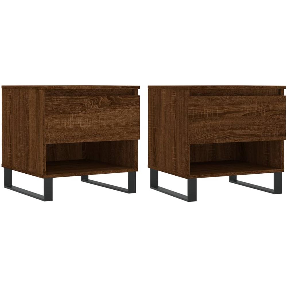 Tavolini Salotto 2pz Rovere Marrone 50x46x50 Legno Multistrato - Foto 2