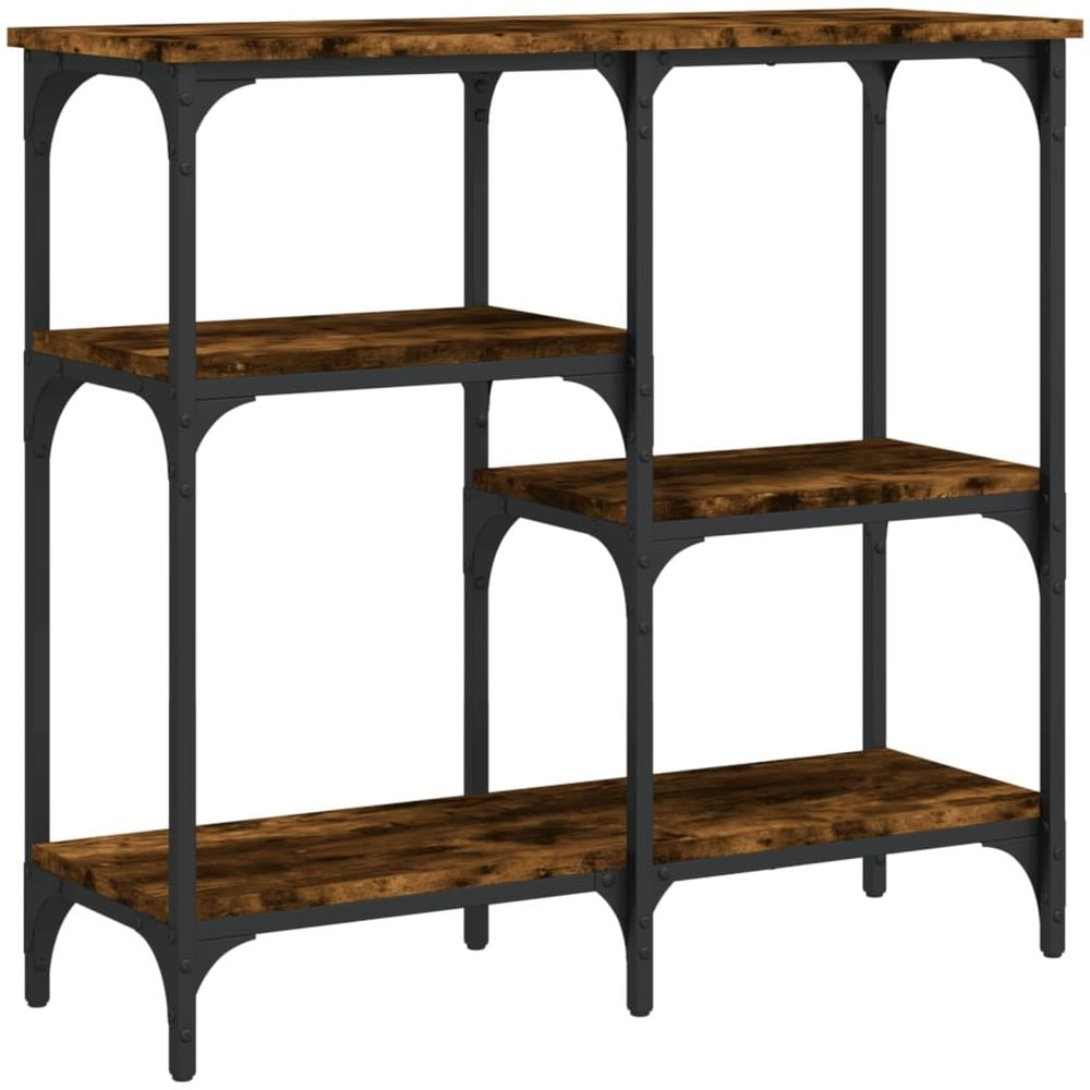 Tavolo Consolle Rovere Fumo 80x29x75 Cm In Legno Multistrato - Foto 2