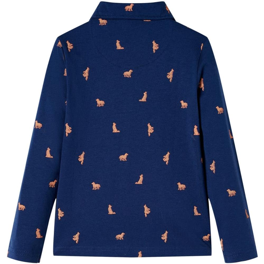 Camicia Per Bambini Con Stampa Cane Blu Marino 128 - Foto 2