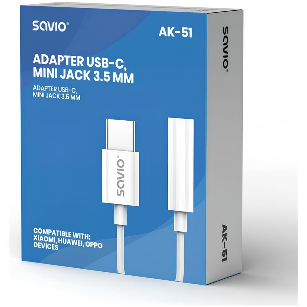 AK-51 cavo audio 0,11 m 3.5mm USB tipo-C Bianco - Foto 2
