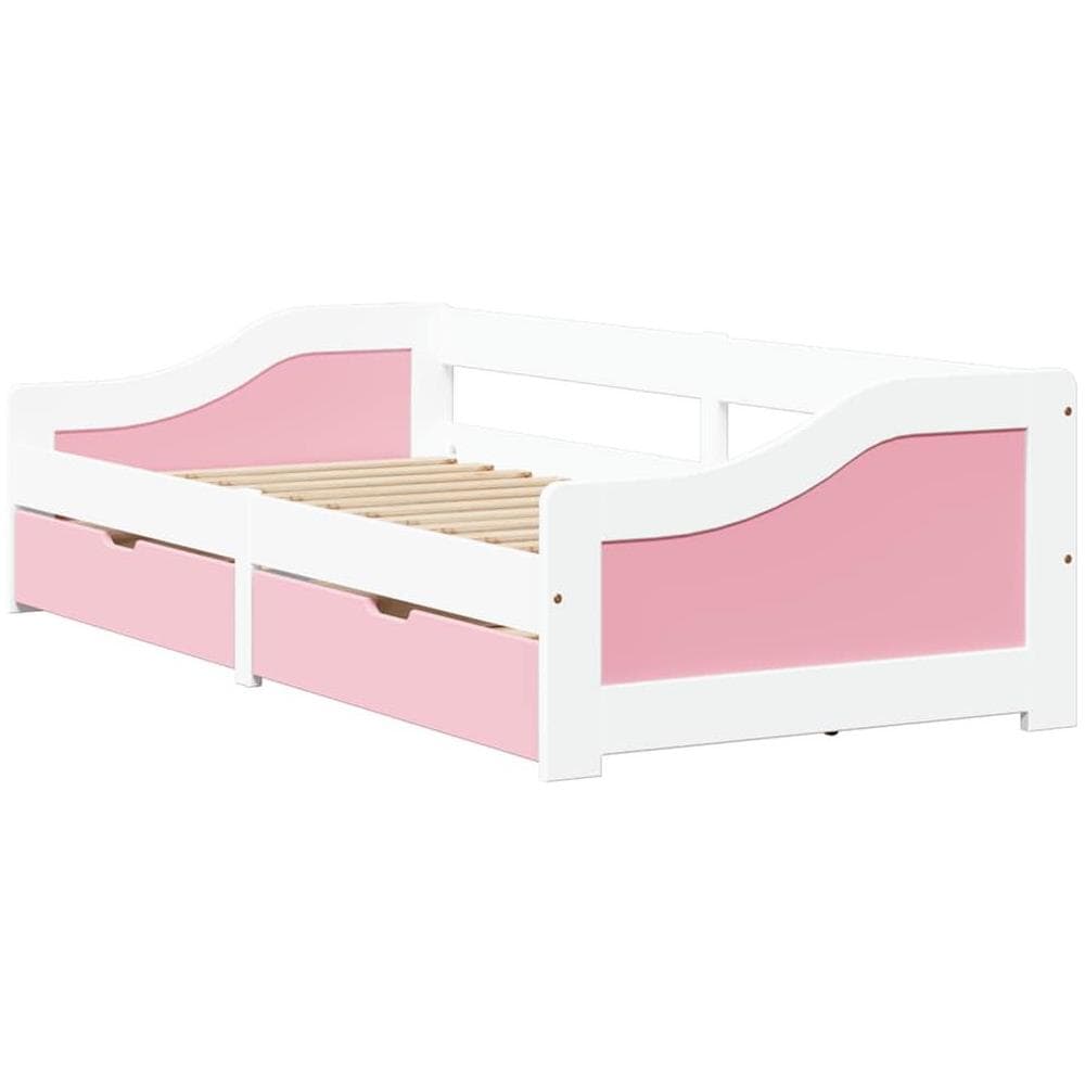 Dormeuse 2 Cassetti senza Materasso Bianco&Rosa 90x200 cm IRUN - Foto 1