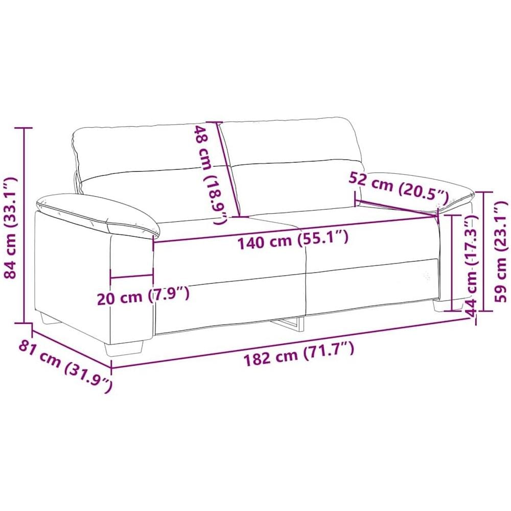 Divano a 2 Posti Nero 140 cm in Similpelle - Foto 9