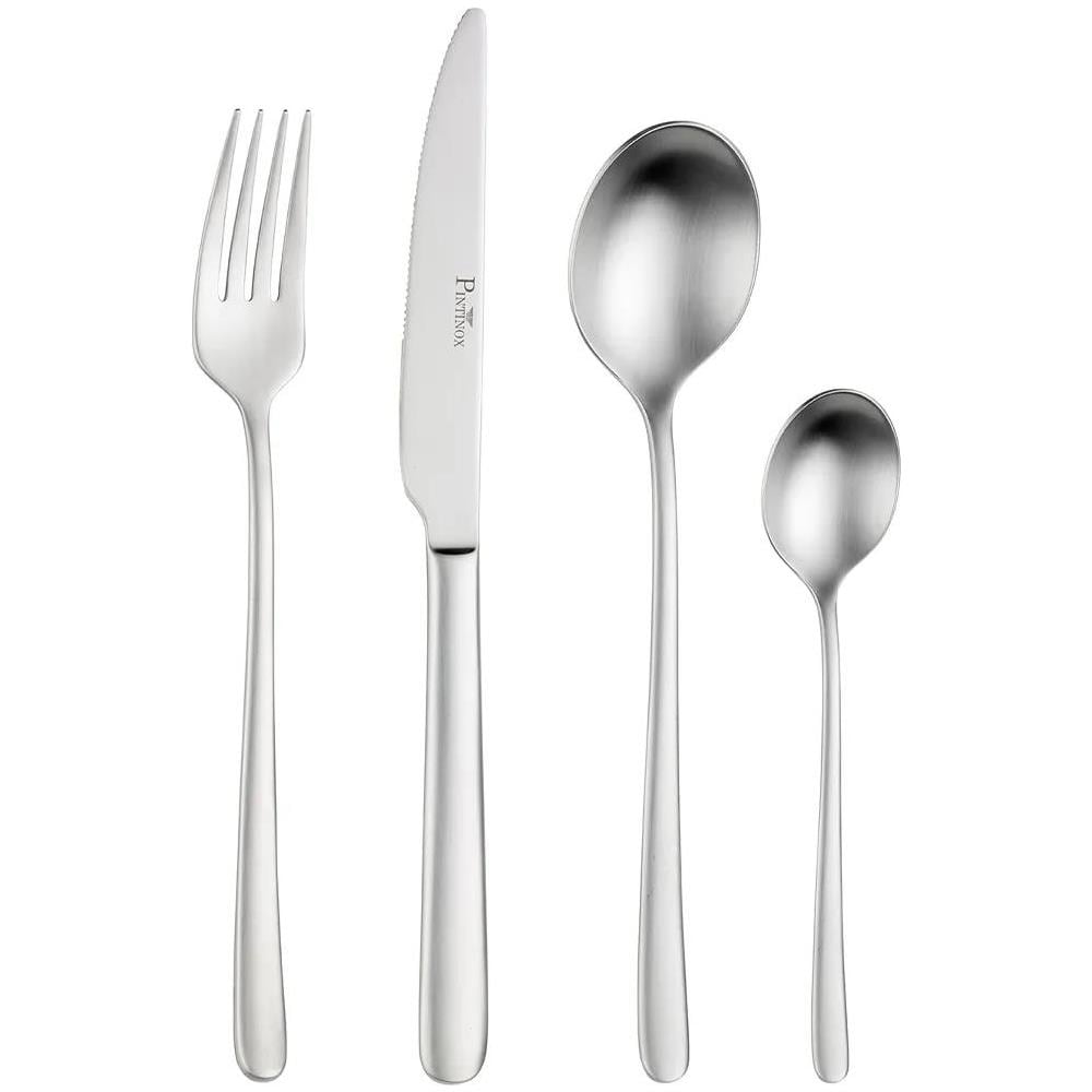 Sky satin Posate da tavola in acciaio finitura satinata Confezione - Set da 24 Pezzi - 6 Posti Tavola - Confezione Regalo Made in Italy - Foto 1