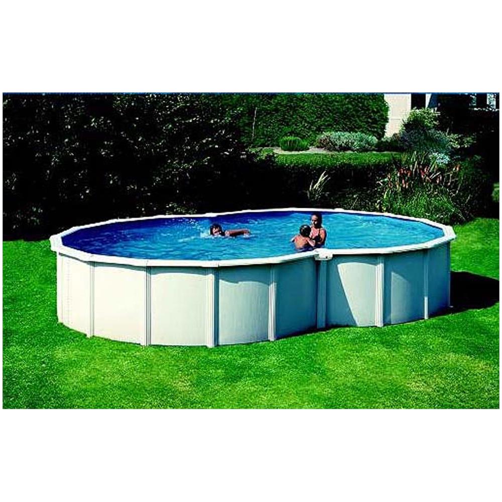 Piscina Varadero A Forma Di 8, Liner Blu 40/100, Filtro Sabbia, Bianca 640x390xh. 120 Cm - Foto 4