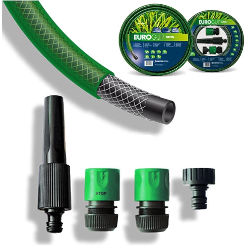 Kit Tubo 15mt Per Innaffiare + Raccordi Rapidi E Lancia Giardino Terrazzo Prato - Foto 1