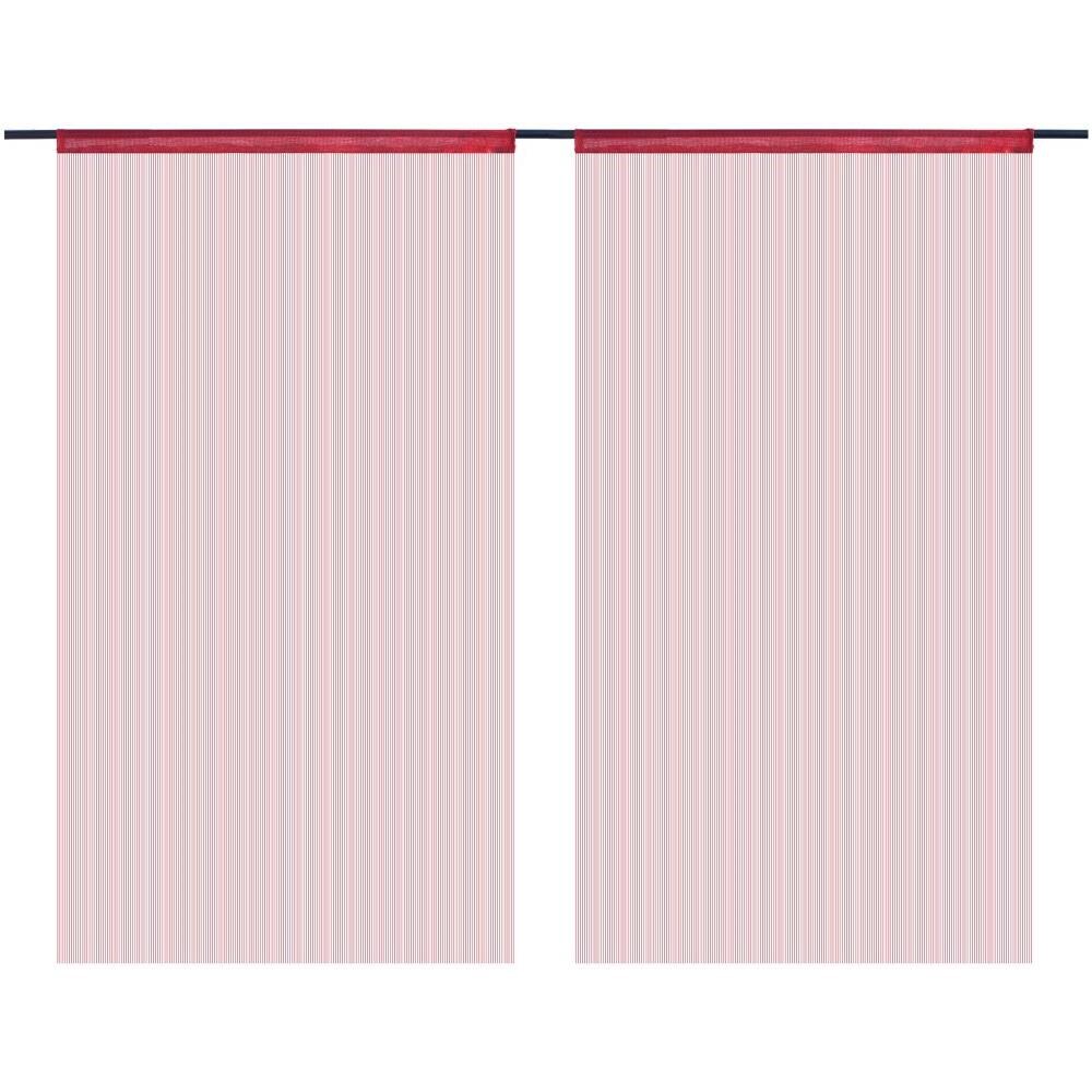 2 Pz Tende A Fili 140x250 Cm Rosso Borgogna - Foto 1