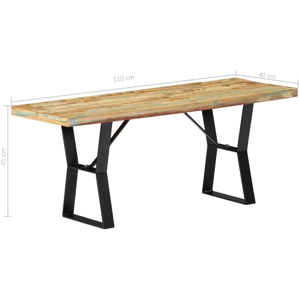 Panca 110 Cm In Legno Massello Di Recupero - Foto 8