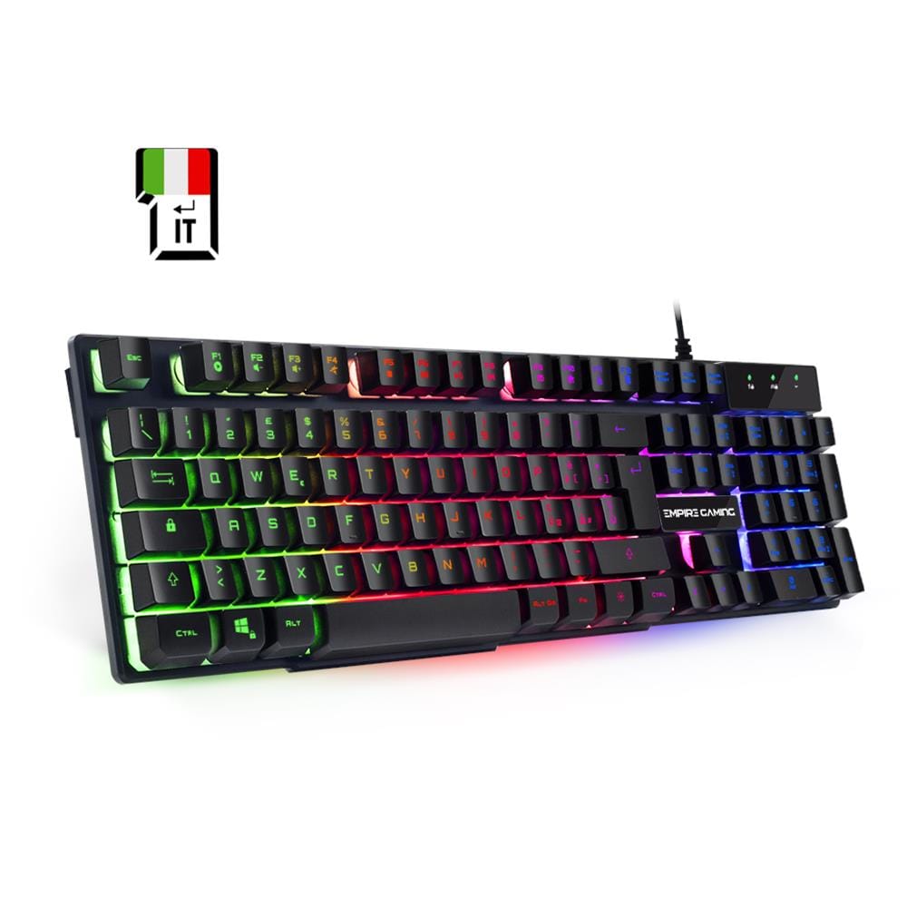 Tastiera Pc Empire K300 - 105 Tasti Semi-meccanici Di Cui 19 Anti-ghosting 12 Multimediali Ad Accesso Diretto Retroilluminata A Led Rgb - Foto 5