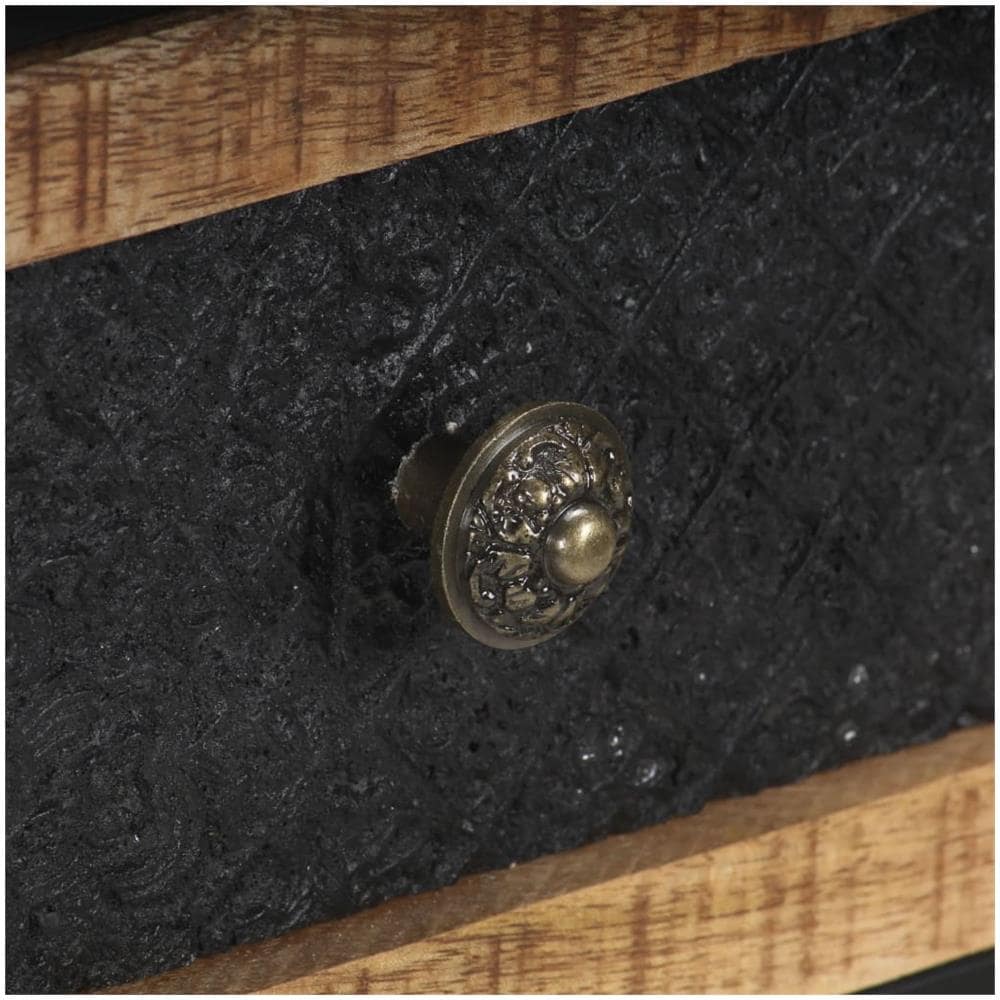 Tavolo Consolle 100x35x75 Cm In Legno Massello Di Mango - Foto 2
