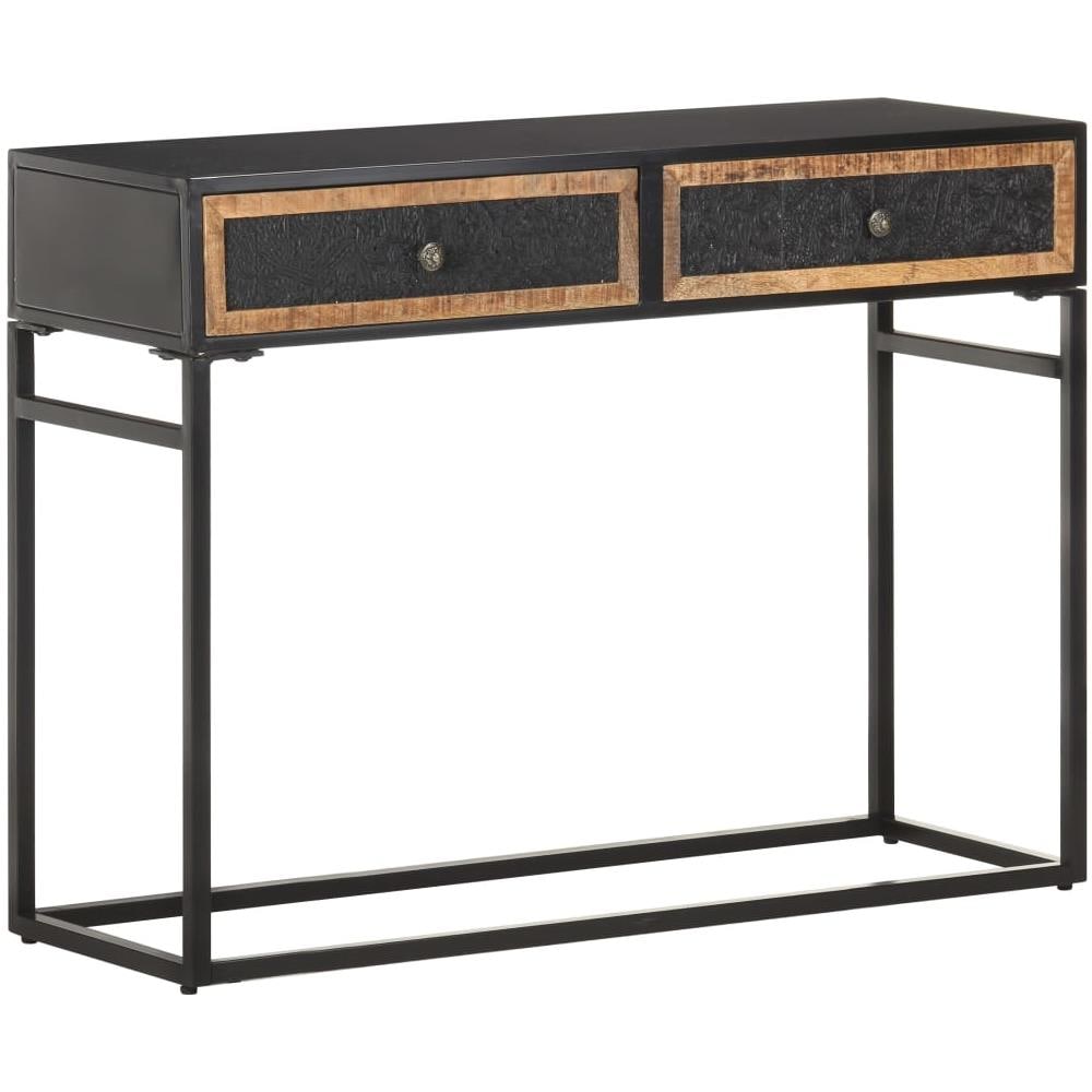 Tavolo Consolle 100x35x75 Cm In Legno Massello Di Mango - Foto 11