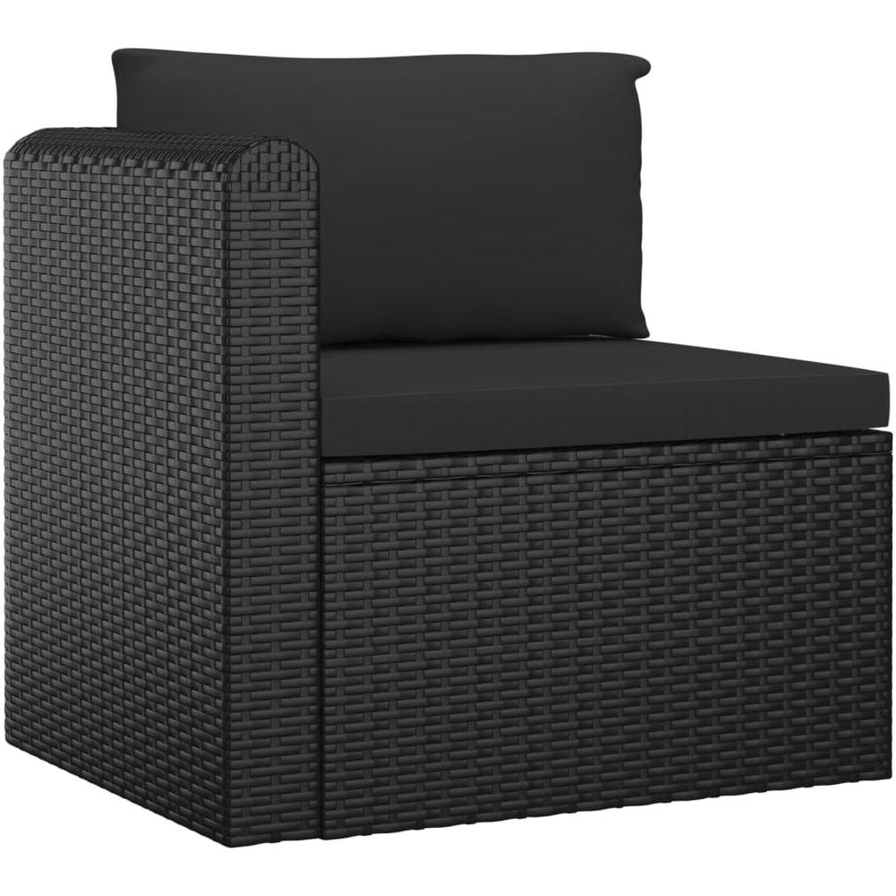 Set Divani da Giardino 9 pz con Cuscini in Polyrattan Nero - Foto 2