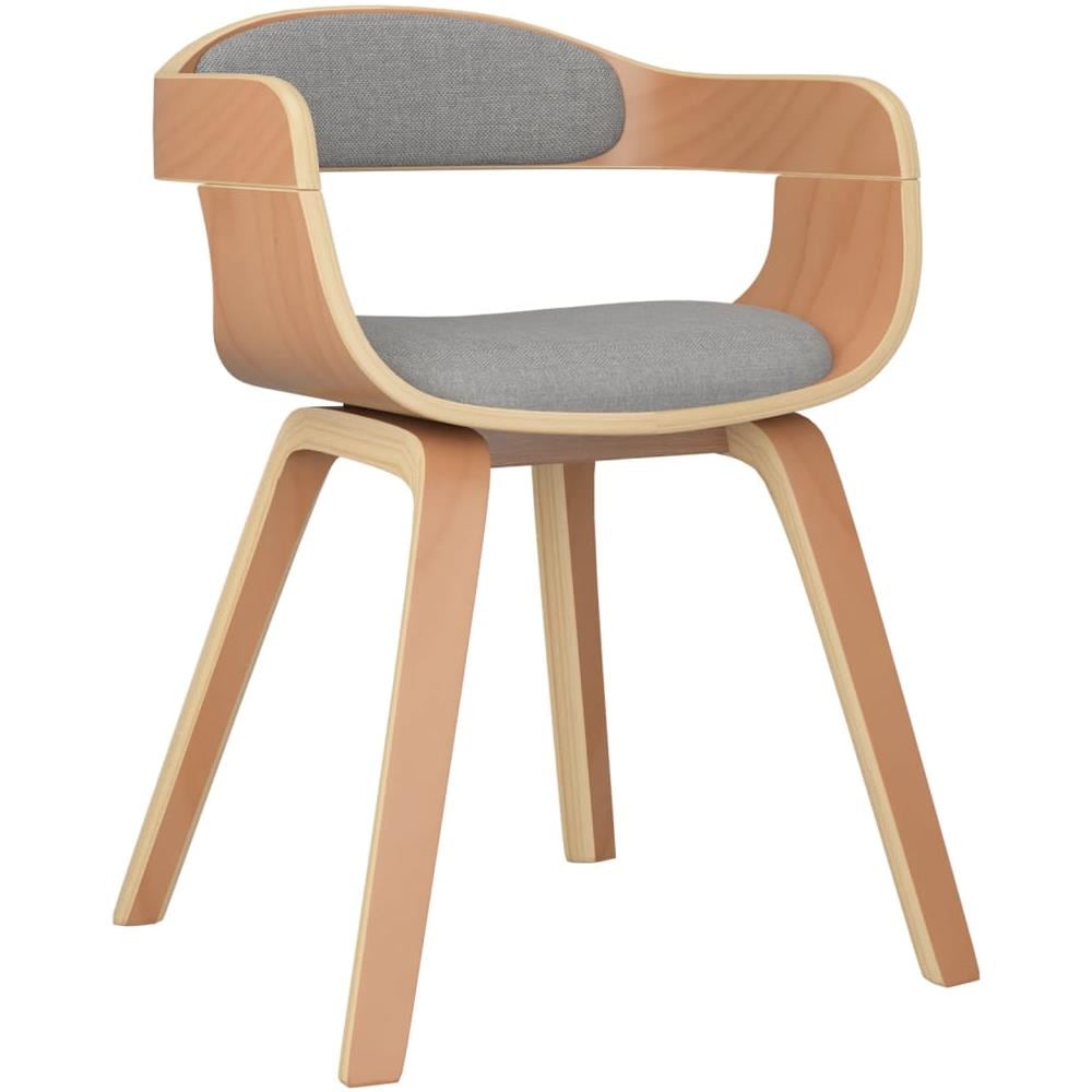 Sedie da Pranzo 6 pz Tortora in Legno Curvato e Tessuto - Foto 2