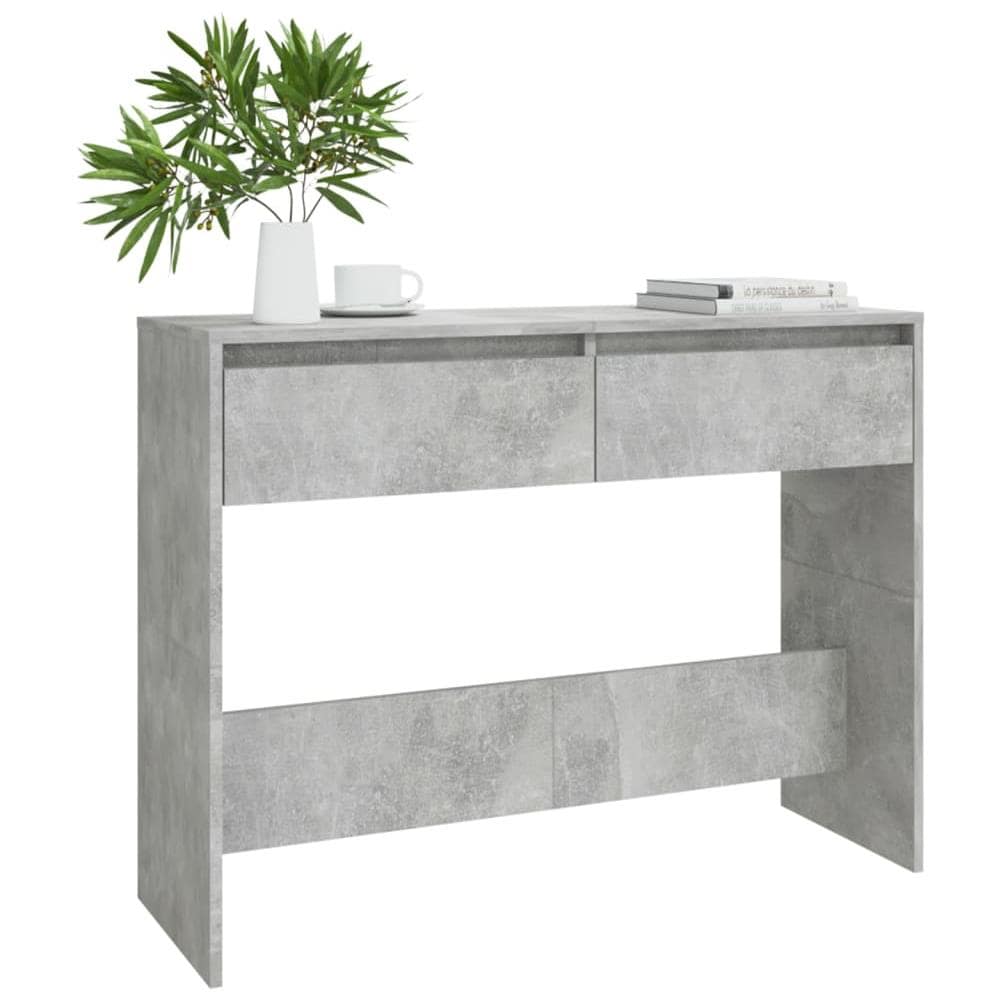 Tavolo Consolle Grigio Cemento 100x35x76,5 cm in Truciolato - Foto 3