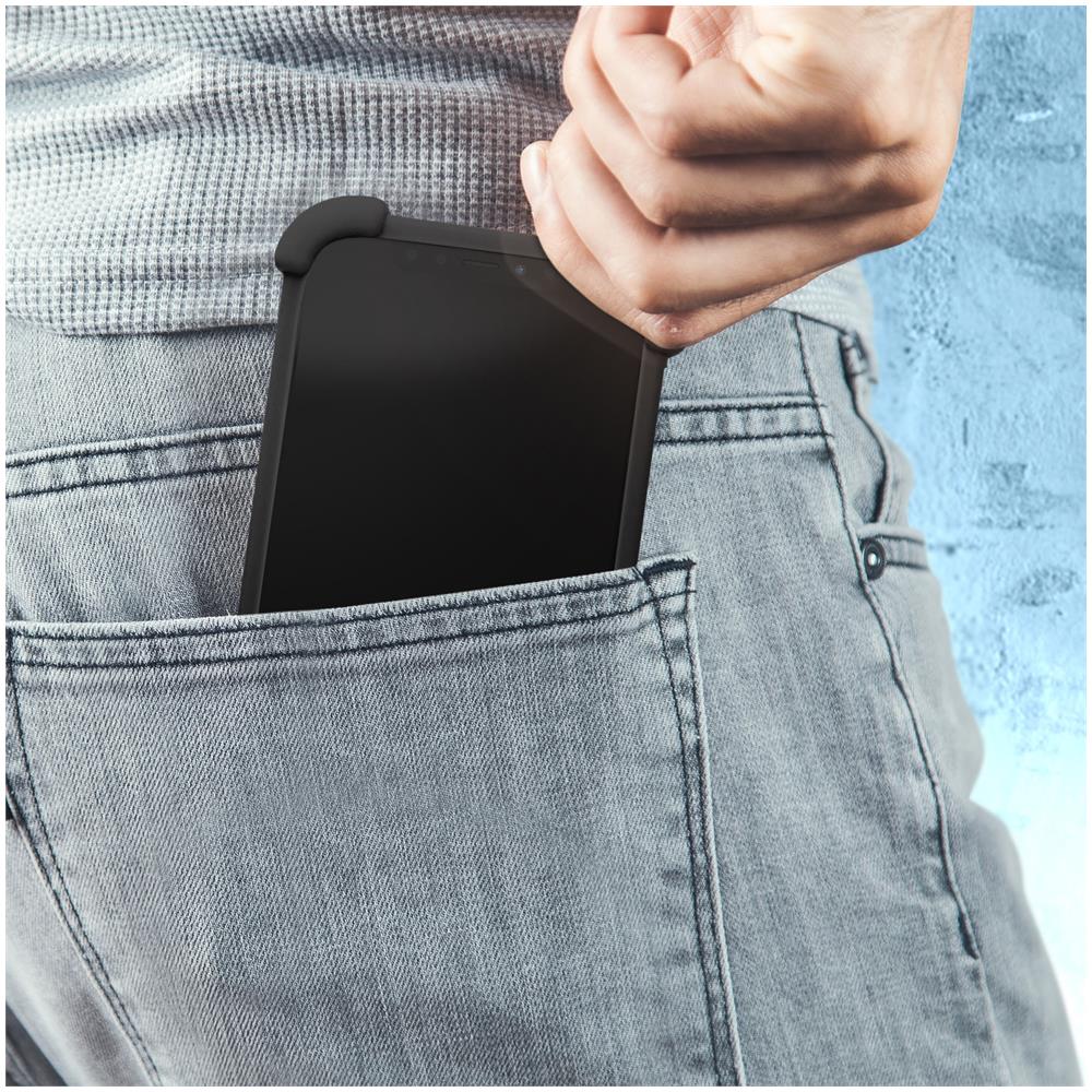 Cover Universale Per Smartphone In Silicone Bumper Con Cavalletto Nera - Foto 5