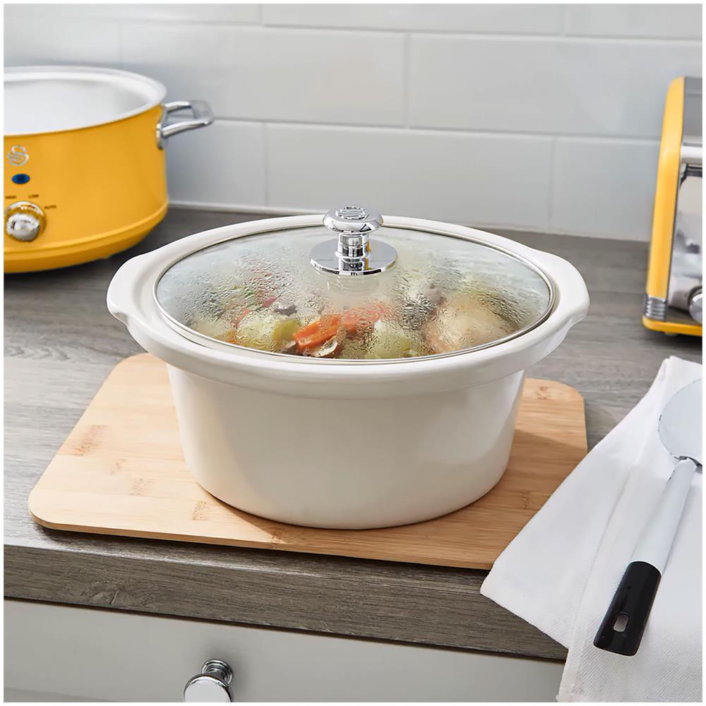 Swan Sf17021yelneu Retro Slow Cooker 3,5l Pentola Rimovibile In Ceramica Antiaderente Senza Pfoa 200w Giallo - Foto 2