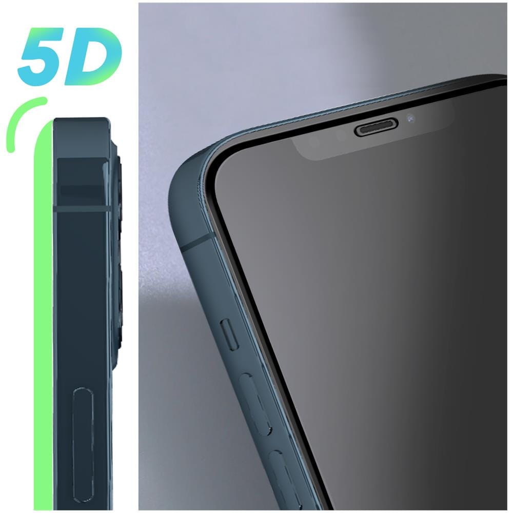 Vetro Temperato 9h Iphone 12 Pro Max Aderenza Totale Smussato Nero - Foto 2