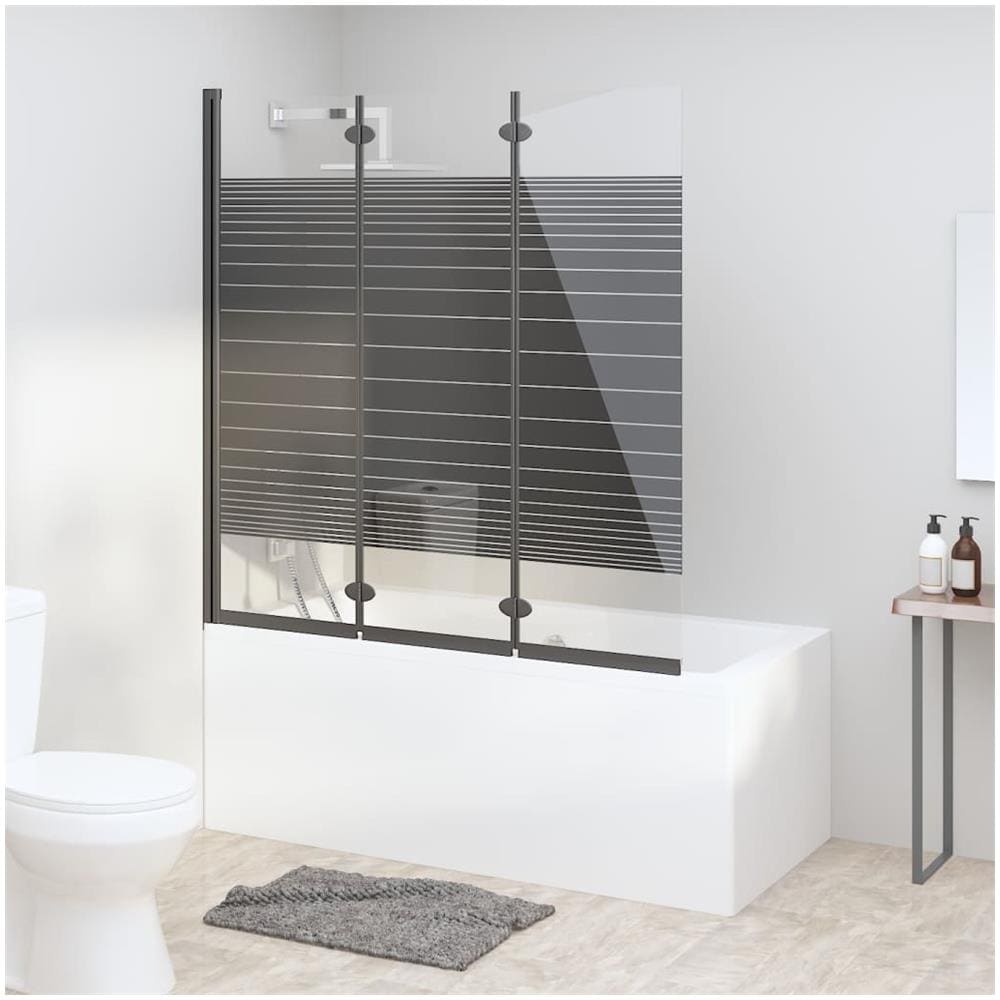 Box Doccia Pieghevole 3 Pannelli 130x130 cm in ESG Nero - Foto 1
