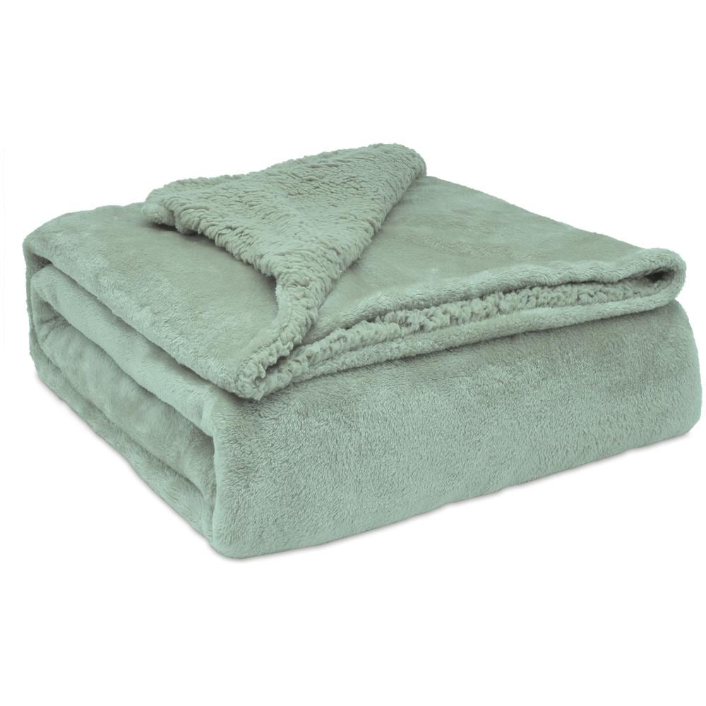 Briebe - Coperta Per Divano / Letto 180x240cm A Doppio Strato In Pile Calde, Accoglienti  Verde Acqua - Foto 1