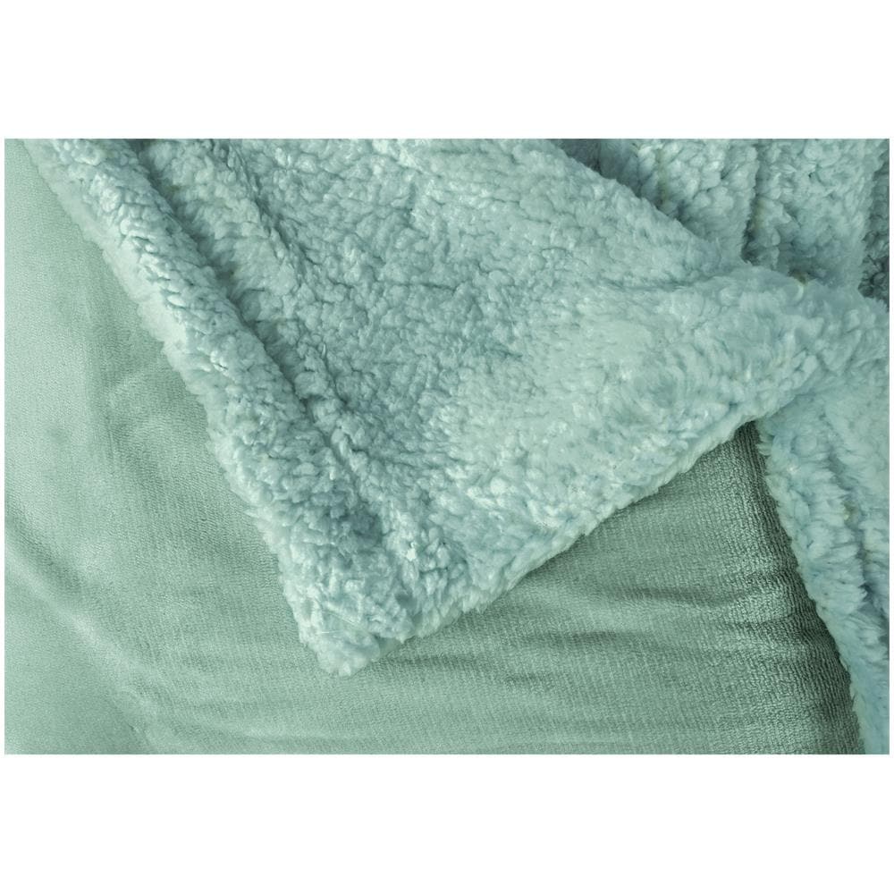 Briebe - Coperta Per Divano / Letto 180x240cm A Doppio Strato In Pile Calde, Accoglienti  Verde Acqua - Foto 2