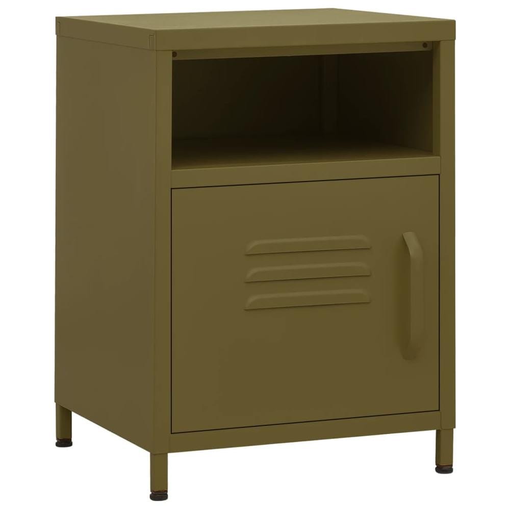Comodino Verde Oliva 35x35x51 Cm In Acciaio - Foto 2