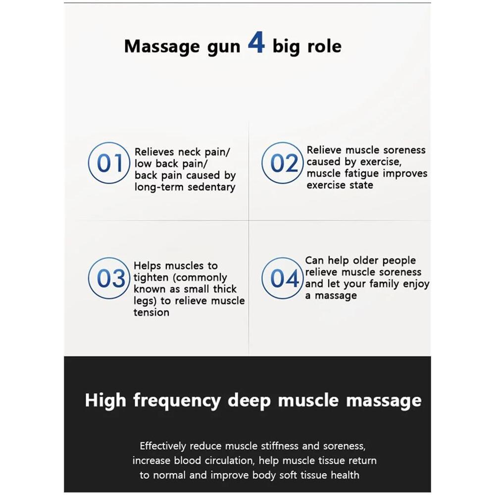 Pistola Per Massaggio Con 6 Testine Massaggianti Sostituibili Nera - Foto 2