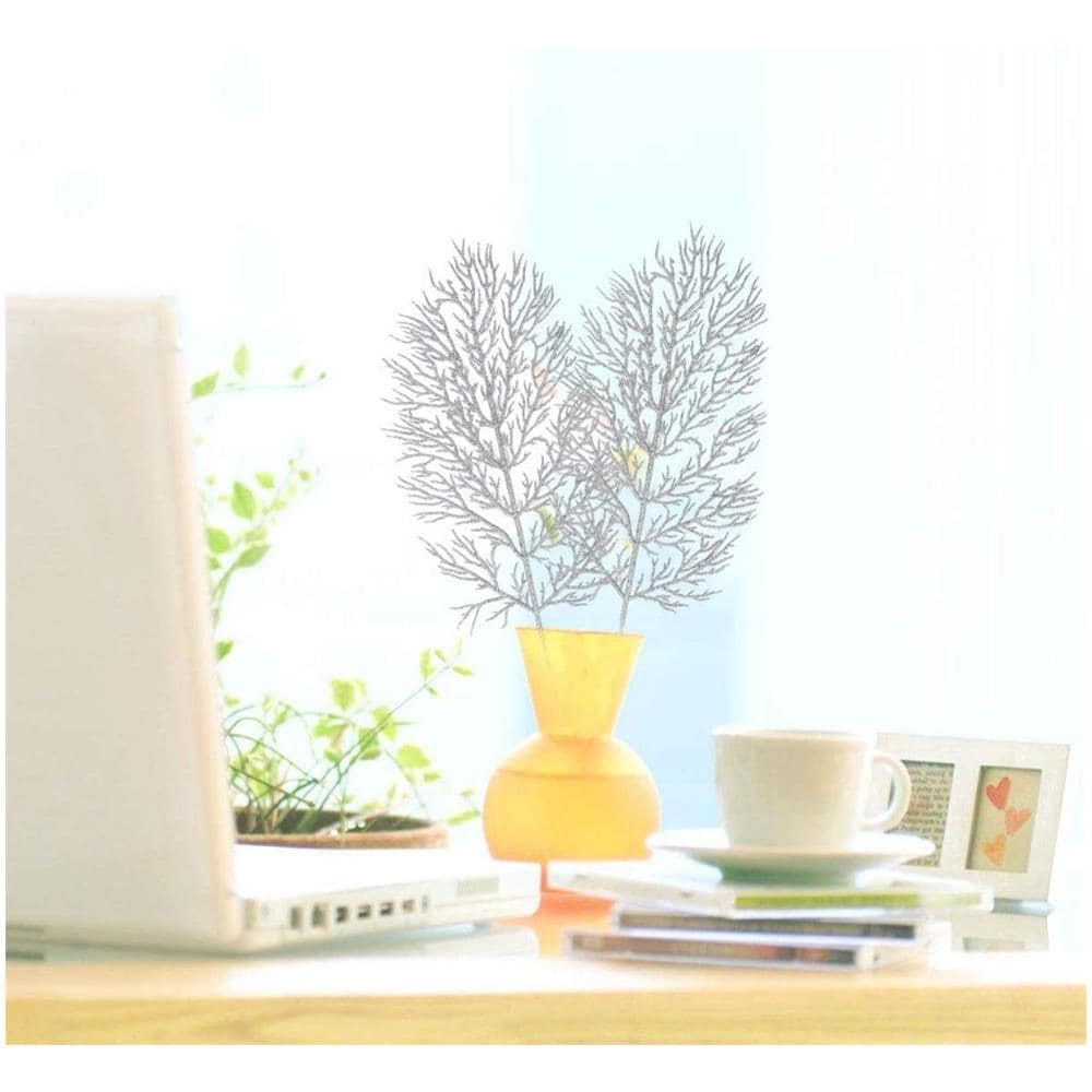 Foglie In Filigrana Artificiale Decorazione Natalizia Confezione Da 5 Argento - Foto 1