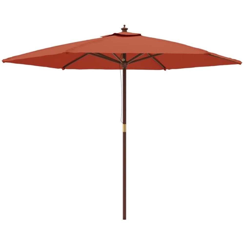 Ombrellone Da Giardino Con Palo In Legno Terracotta 299x240 Cm - Foto 2