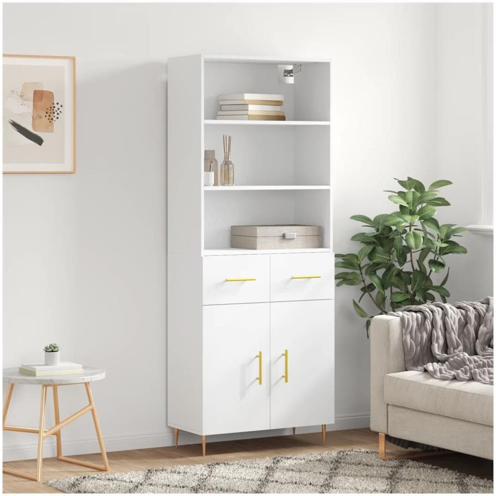 Credenza Bianca - Credenza Bianca 69,5x34x180 Cm In Legno Multistrato 93909880