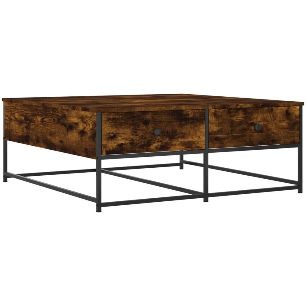Tavolino Da Salotto Rovere Fumo 100x99x40 Cm Legno Multistrato - Foto 2