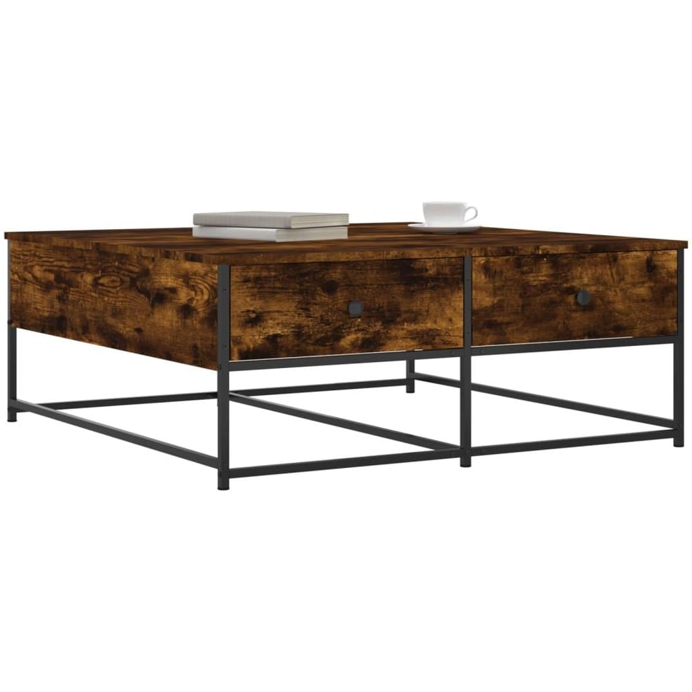 Tavolino Da Salotto Rovere Fumo 100x99x40 Cm Legno Multistrato - Foto 3