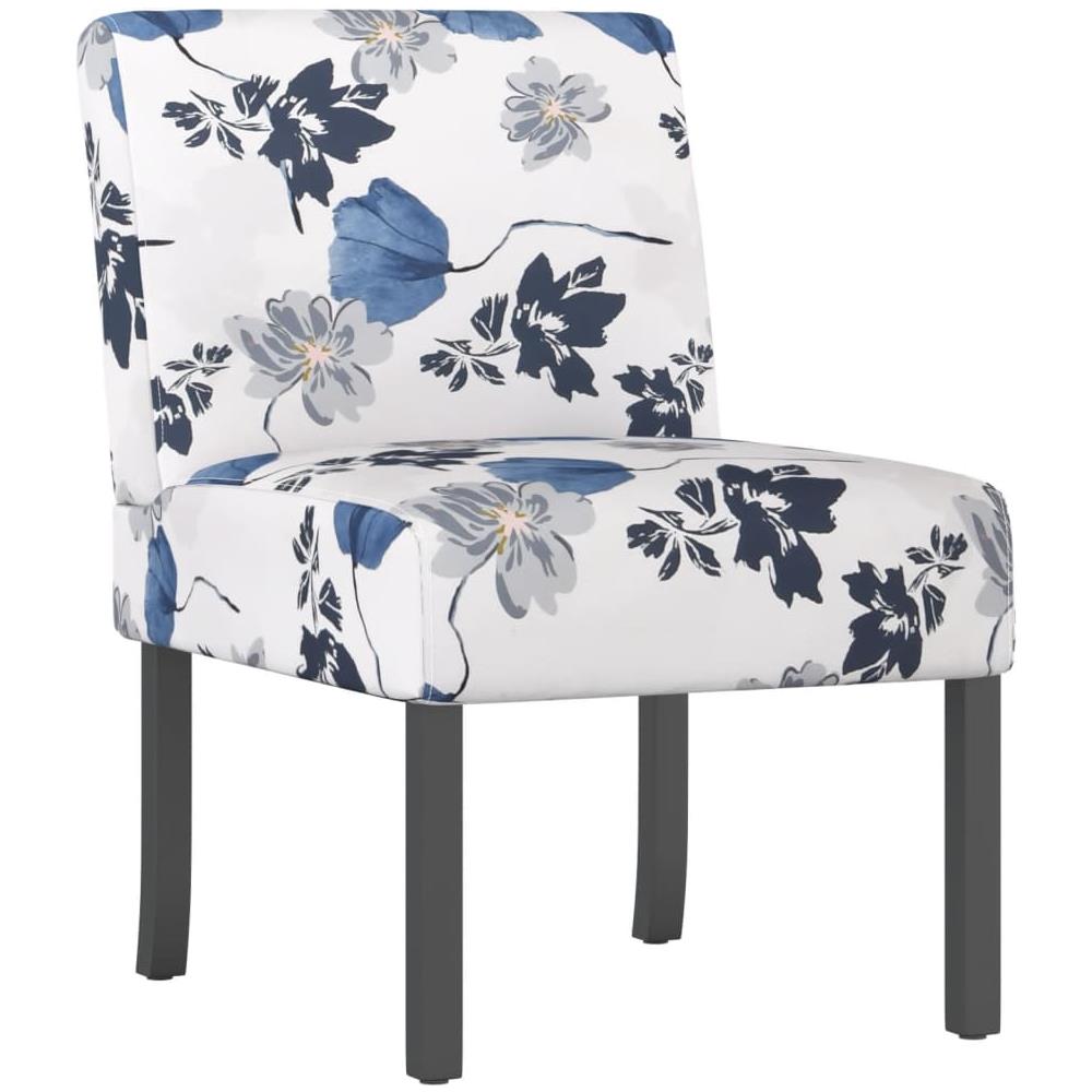 Sedia Pantofola In Tessuto Fiori Blu - Foto 2