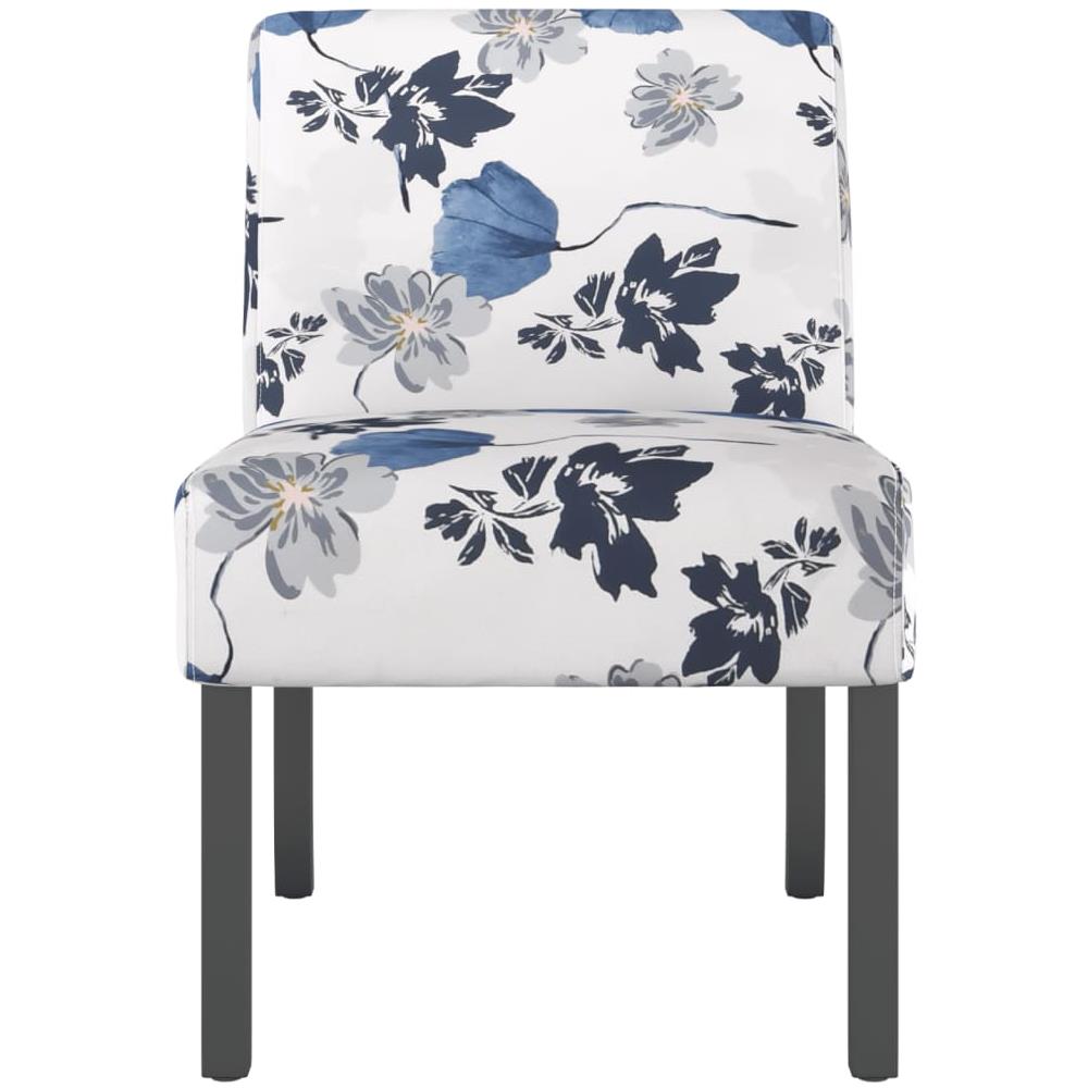 Sedia Pantofola In Tessuto Fiori Blu - Foto 3