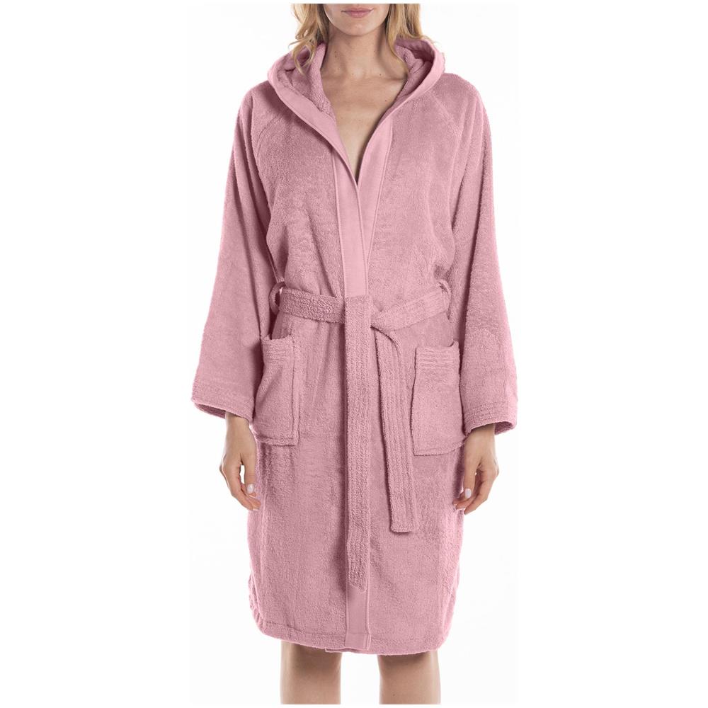 Accappatoio Con Cappuccio Spugnissima Soft In Cotone Colore Rosa Misura M - Foto 2