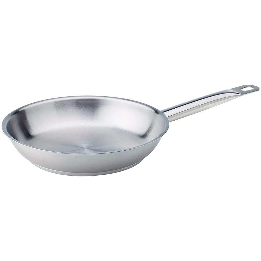 Padella In Acciaio Inox Per Induzione Con Manico Tubolare Inox - Diametro Cm 28 - Altezza Cm 5,2-capacità Lt 3 - Foto 2