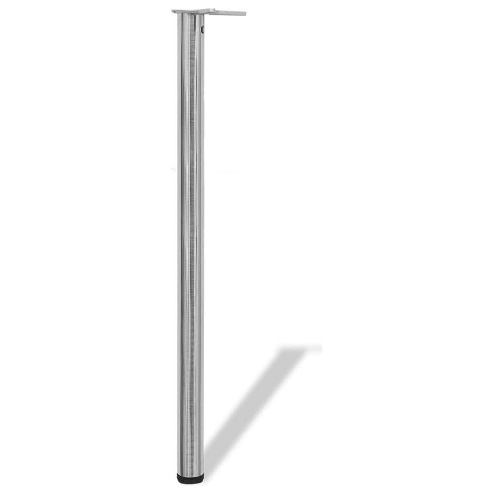 Set 4 Gambe Placcate In Nickel Per Tavolo Regolabili Altezza 1100 Mm - Foto 2